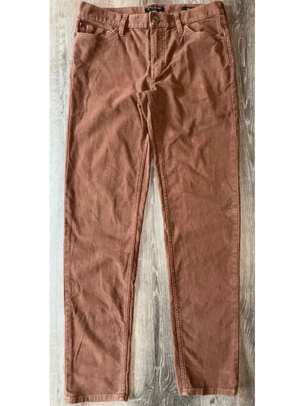 Banana Republic Traveler Pants Men 32x34 Brown Athletic Tapered Stretch 5 Pocket